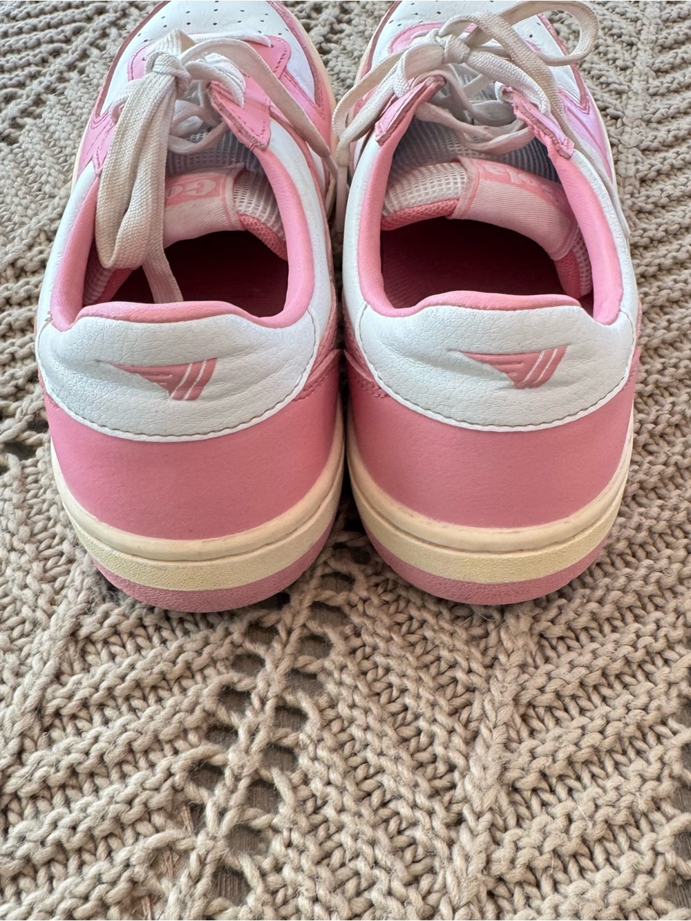 Gola Hawk Pink White Leather Sneakers Size 7 Retro Court Anthropologie - Picture 2 of 10